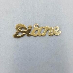 14k gold name plate cursive DIANE
